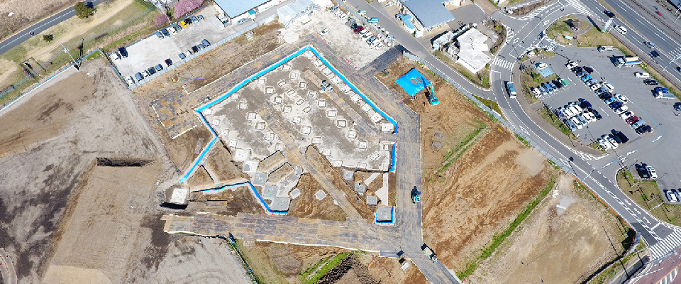 【道の駅しょうなん】早春の候 基礎工事のはじまり