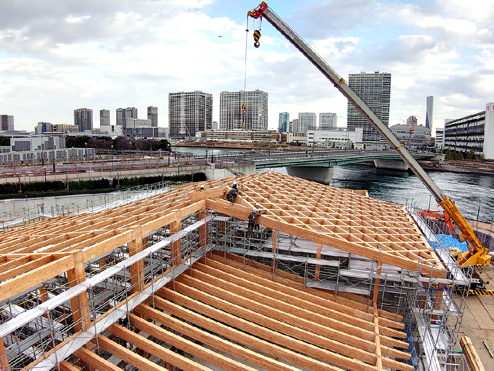 【豊洲ぐるり公園パークレストラン】建方完了です！