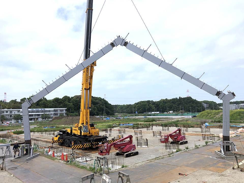 【道の駅しょうなん】鉄骨工事&建方開始