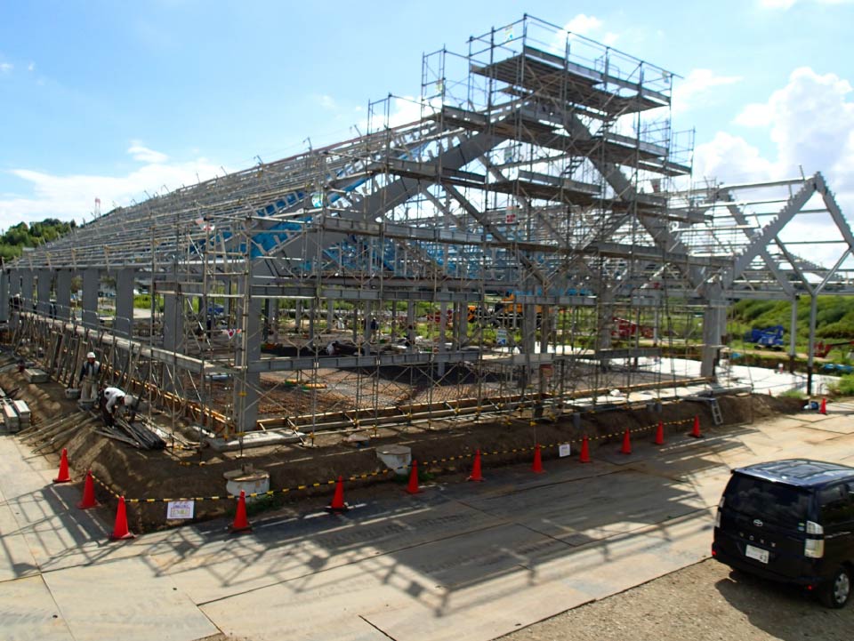 【道の駅しょうなん】鉄骨建方ひとまず完了！※まだまだ続く