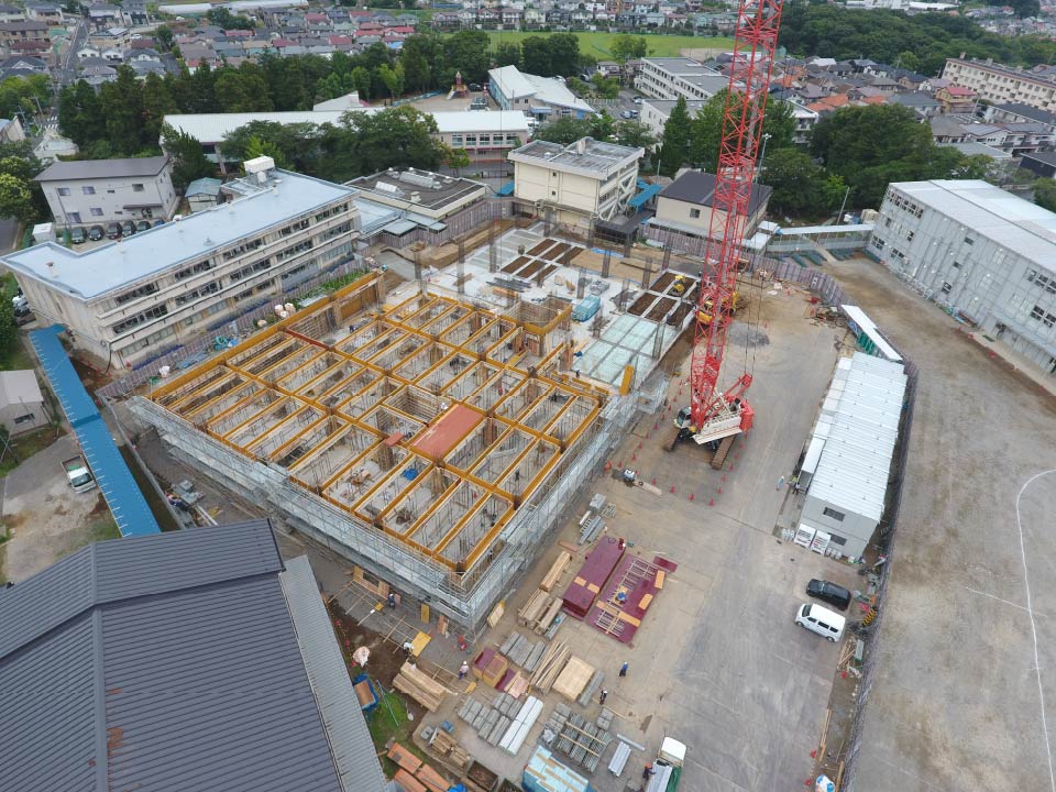 【柏市立田中小学校第一校舎建替工事】暑さに負けずお届けします！