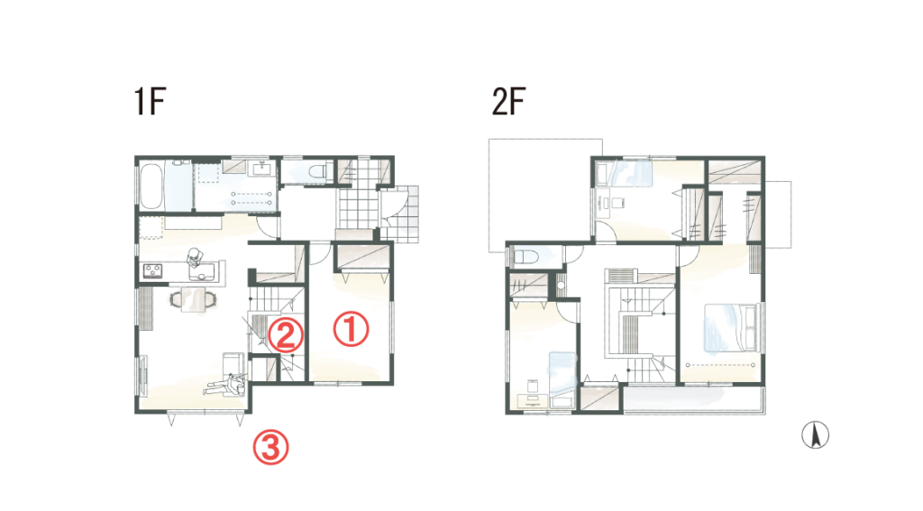 3世代で暮らす｜スキップフロアでつながる間取り