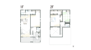 美しい大屋根の平屋風2階建て｜開放的なリビングの間取り