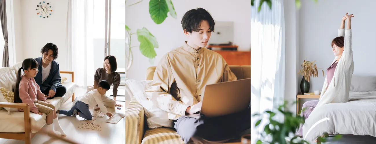 部屋でくつろいでいる写真