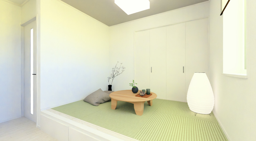 【ヘリオスタウンおおたかの森75】11号棟：内観パース　和室