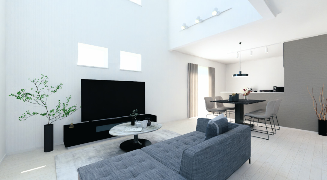 【ヘリオスタウンおおたかの森75】11号棟：内観パース　LDK