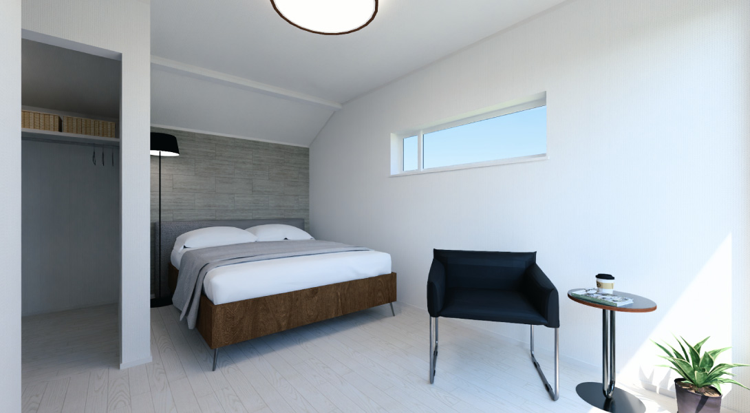 【ヘリオスタウンおおたかの森75】11号棟：内観パース　主寝室