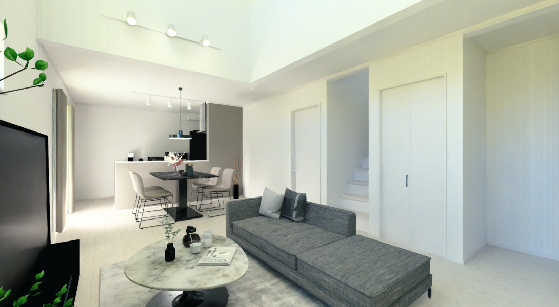 【ヘリオスタウンおおたかの森75】11号棟：内観パース　LDK