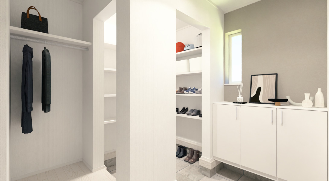 【ヘリオスタウンおおたかの森75】11号棟：内観パース　玄関