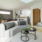 【ヘリオスタウン勝田台4】3号棟①LDK<br>LDKは20.38帖と広々。1Fに洋和室もあるため、ゆったりとした空間でくつろげます。 <br>2階は屋根がかかっているインナーバルコニーを採用。 出勤前に、天気を気にせず洗濯物を干せるので便利です。